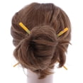 thumbnail image 2 of Motique Accessories Set of Wooden Hair Sticks with Flowers Hair Pin Chopsticks, One SIze Fits For all Adults Females-Yellow, 2 of 2