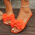 thumbnail image 6 of Alkepwun House Slippers Women's Summer Solid Color Bow Flat Casual Non-Slip Sandals Lightweight Comfort Versatile Slip On Open Toe Outdoor Shoes, 6 of 9
