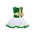 thumbnail image 3 of YONGHS Kids Girls Christmas Santa Claus Costumes Figure Ice Skating Dance Leotard Dress Green 10, 3 of 6