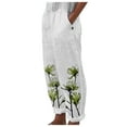 thumbnail image 2 of AOOCHASLIY Women Pants Women's Floral Print Loose Pocket Trousers Gradient Blue Tie-Dye Pants, 2 of 5