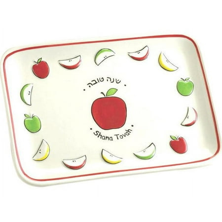 Apple Plate Ceramic Shana Tova Cut Up Apple Design