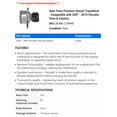 thumbnail image 2 of Auto Trans Pressure Sensor Transducer - Compatible with 2007 - 2010 Chrysler Town & Country 2008 2009, 2 of 2