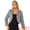 Gray, variant on Women's Faux Fur Cropped Open Front Jacket Bolero Coat XS White