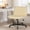 Beige-with wheels, variant on Vanity Chair Criss Cross Legged Chair Armless Office Desk Chairs Height Adjustable Computer Chair No Wheels Wide Seat Ergonomic for Bedroom Living Room, Beige