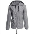 thumbnail image 4 of Fashion Thin Section Ladies Waterproof Clothing Hooded Drawstring Outdoor Hiking Rain Jacket, 4 of 7