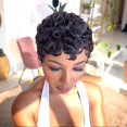 thumbnail image 3 of Peluca SisBrosis de cabello humano corto y rizado con corte de duendecillo para mujeres negras, 3 of 6