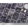 thumbnail image 2 of Soimoi polyester Crepe Fabric Paisley,Mandala & Quatrefoil Patchwork Print Fabric by the Yard 52 Inch Wide, 2 of 3