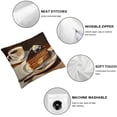 thumbnail image 4 of Acheng Coffee Pillow Covers Square Pillow Cushion Cases, Watercolor Coffee Cakes Pillow Cases Decorative Modern Abstract Vintage Pillowcase for Sofa Couch Car Throw Pillow Covers,2 Pcs White, 4 of 6