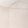 thumbnail image 4 of Jamie Young Co Thackeray Large Round Metal/Leather Hide Pouf in White, 4 of 5