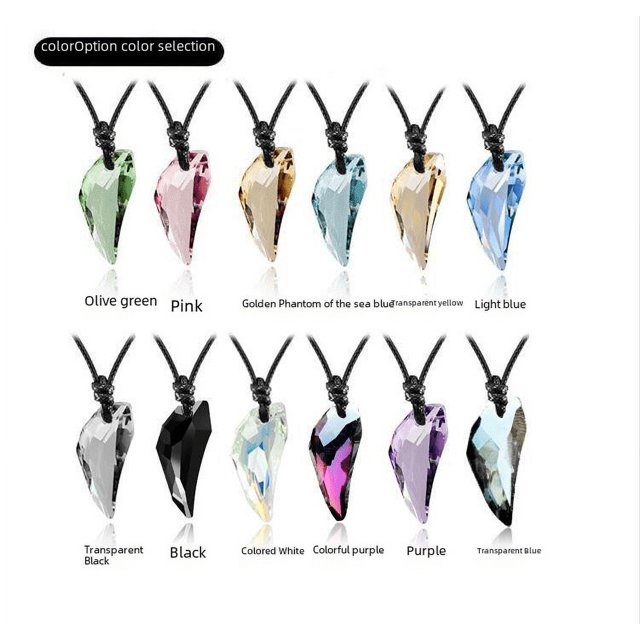 Collar con colgante de pareja de cristal con puntas para mujeres y hombres, joyería de moda versión coreana de clavícula corta