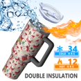 thumbnail image 5 of Beige Christmas Santa and Gift Pattern Tumbler with Handle and Lid,40oz Double Wall Vacuum Insulated Tumbler,Cups Gift for Women and Men, 5 of 7