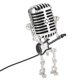 thumbnail image 2 of Microphone Robot Table Lamp, Holding Guitare Night Light, Black, 2 of 5