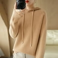 thumbnail image 4 of Pull à Capuche pour Femmes, Pull Tricoté Ample, Bas Confortable Uni, Grande Taille, Automne, Hiver, 4 of 5