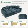 thumbnail image 2 of Honbay 6-Piece Plush Double-Layer Cushion Corduroy Modular Sleeper Sectional Cloud Sofa for Home Theater Seating, Blue, 2 of 10