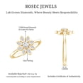 thumbnail image 3 of Rosec Jewels Lab Created Diamond Floral Ring (Ef-Vs Quality) - 8 Petal Flower Ring - Statement Cocktail Ring, 10K Yellow Gold, US 8.50, 3 of 4