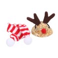 thumbnail image 1 of Ropa de disfraz de Navidad para reptiles, sombrero de Papá Noel con dragón barbudo, decoración navideña de lagarto, juego de bufanda con sombrero de paja para reptiles, durabilidad extendida, 1 of 8
