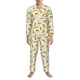 thumbnail image 3 of Vsdgher Leopard Print Mens Pajama Set, Soft Warm Long Sleeve Sleepwear, Cozy Button-Down Pjs for Men-X-Large, 3 of 7