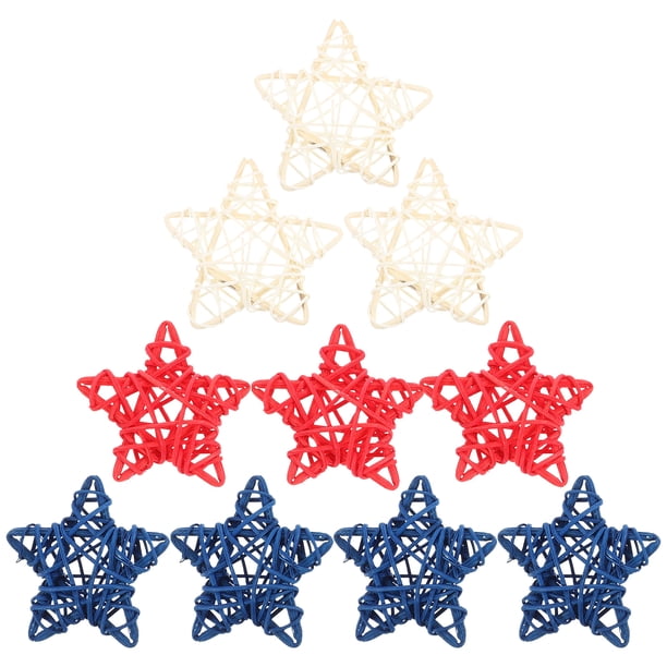 24 piezas de ratán adornos adornos en forma de estrella adornos colgantes de estrellas de bricolaje