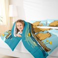 thumbnail image 3 of Manfei Cute Capybara Queen Comforter Set,Kawaii Wildflower Print Comforter Sets Queen,Blue,Reversible,3 Pieces,1 Comforter and 2 Pillowcases, 3 of 7