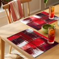 thumbnail image 4 of Red Abstract Placemats Set of 8 Modern Mottled Art Oil Painting Place Mats Indoor Wipeable Table Mats Washable Cloth Dining Table Placemats for Kitchen Holiday Party Home Decor 13x19 Inch, 4 of 9