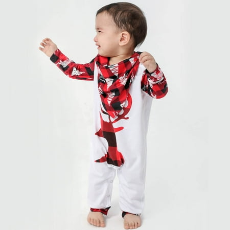 

Tejiojio Kids Clothing Holiday Gift Fashionable Christmas Print Family European And American Pajamas Parent-child Suit Baby