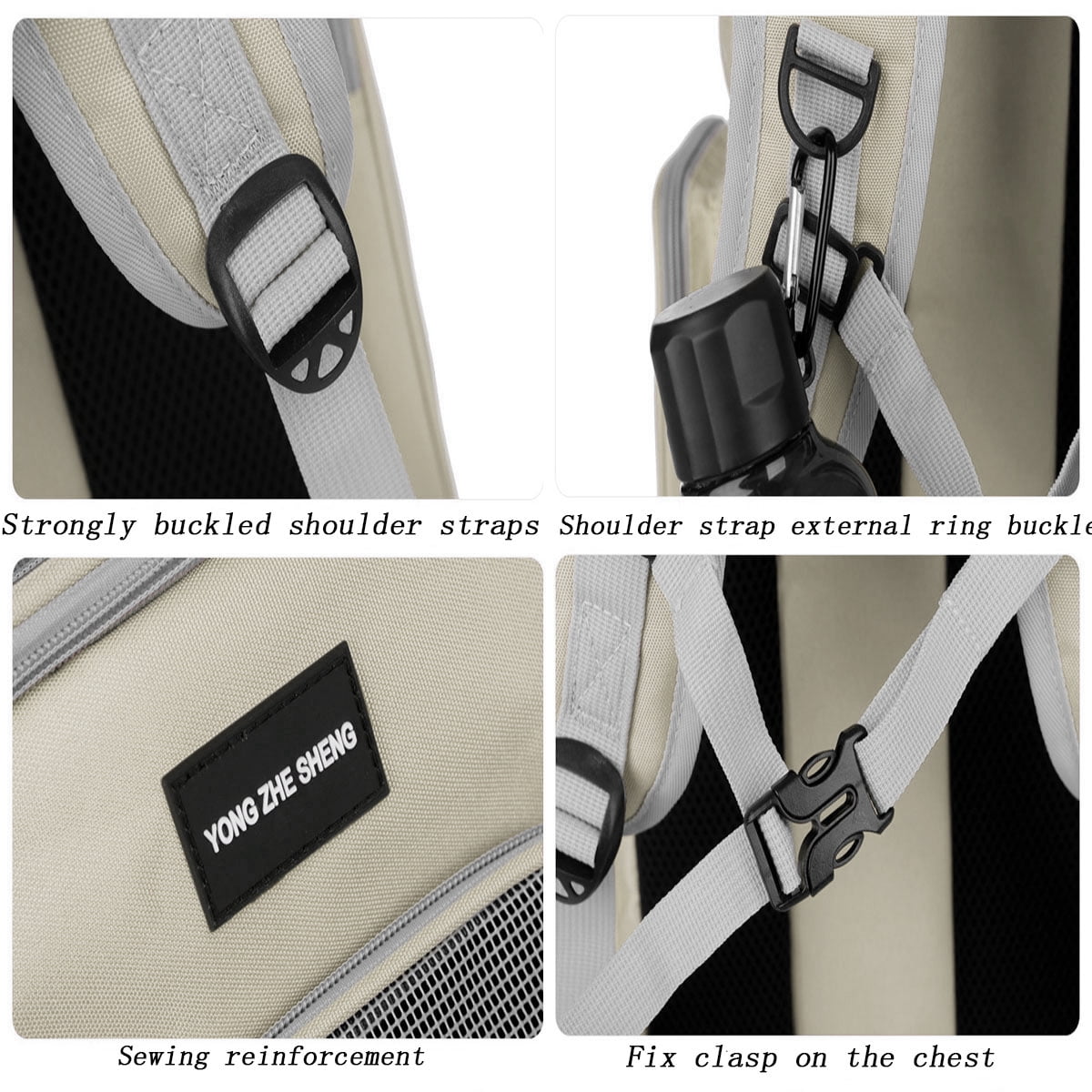 Pet Carrier Backpack Cat Carrier Backpack Dog Carrier Backpack for Small Cats Dogs Wide Use Breathable Strong and Durable Pet Backpack(Beige)