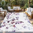 thumbnail image 2 of Purple Grey Leaves Outdoor Rug for Patio/Deck/Porch, Non-Slip Large Area Rug 4 x 6 Ft, Summer Botanical Pastoral Watercolor Indoor Outdoor Rugs Washable Area Rugs, Camping Rug Carpet Runner, 2 of 8