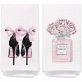 thumbnail image 1 of wonima44 Pink Hand Towels Decor for Bathroom, Pink Bathroom Accessories Decorative Towels for Washroom Bath Towels Set of 2, Bow Decor Hand Towels Decor for Washroom Gifts for Women, 1 of 1