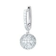 thumbnail image 2 of 925 Sterling Silver Unisex Cubic Zirconia Ball Endless Dangle Hoop Earrings 19.8x7.1mm Wide Ball Earring for Women, 2 of 2