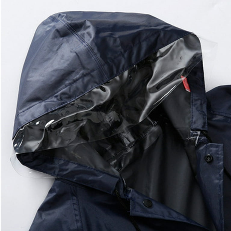 Domora Men's Rain Jacket with Hood Waterproof Lightweight Active Long Raincoat, Size: XL, Blue