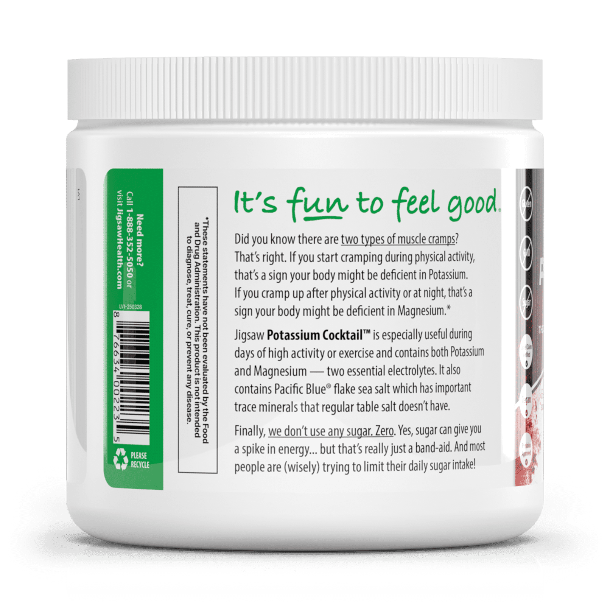 Jigsaw Health Potassium Cocktail | Formerly Pickleball Cocktail | Cherry Limeade Flavor | 60 Servings (Jar)