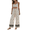 Beige, variant on Women Summer Linen Boho Floral Palazzo Pants Casual High Waist Drawstring Beach Wide Leg Trousers