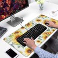 thumbnail image 2 of Sunflower Mouse Pad,Large Marble Mouse Pad,31.5*15.7in Stable Rubber Base Mousepad with Stitched Edges Waterproof Desk Mat for Work, Game, Office, Home, 2 of 5