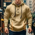 thumbnail image 2 of Hoodies for Men Quater Zip Up Pullover Sweatshirt Casual Workout Mens Hoodies with Pockets, Khaki, Size L, 2 of 6