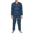 thumbnail image 3 of Sikiie Shark Mens Pajama Set, Soft Warm Long Sleeve Sleepwear, Cozy Button-Down Pjs for Men-Medium, 3 of 7