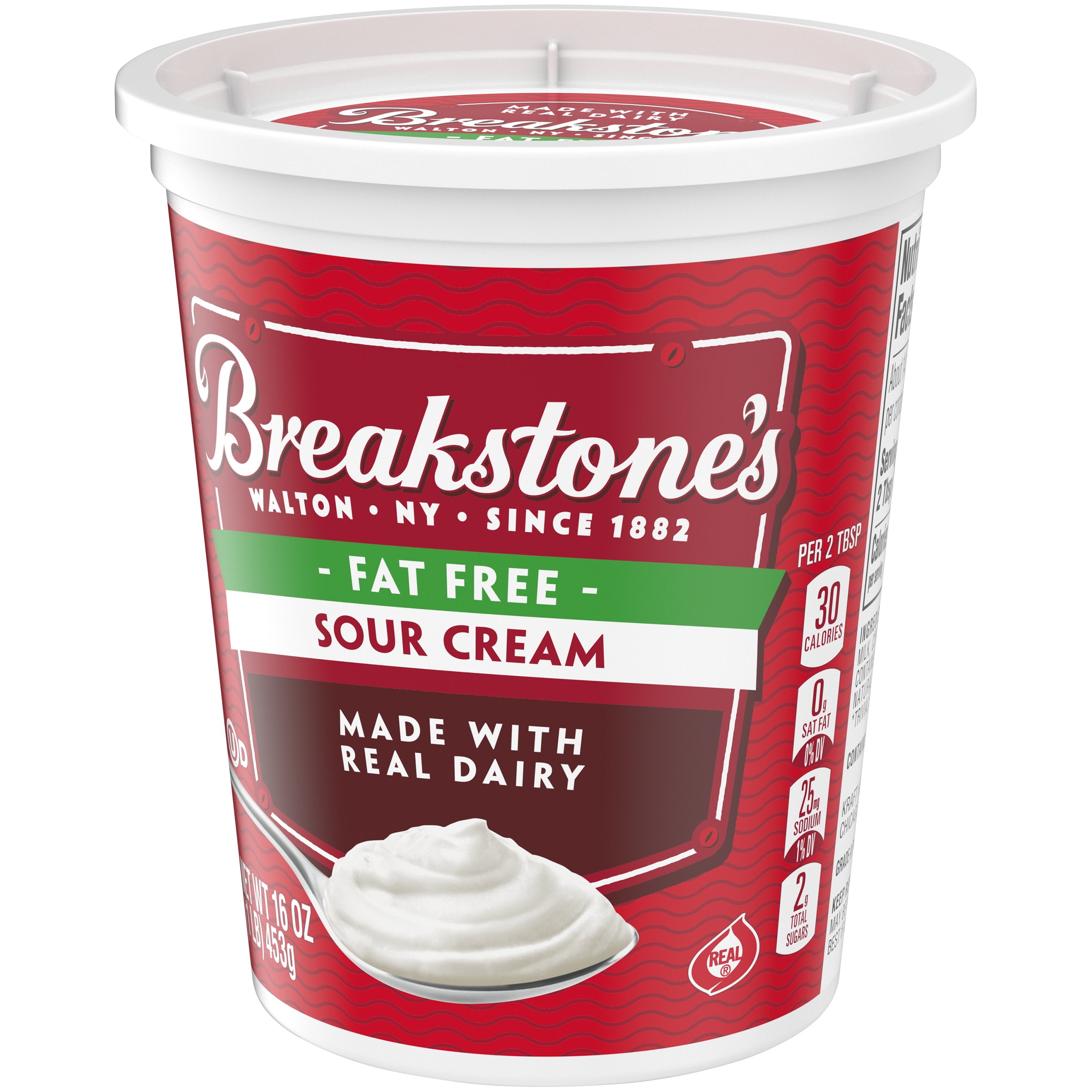 Breakstones Fat Free Sour Cream 16 Oz Tub - Walmartcom