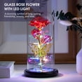 thumbnail image 2 of Glass Rose Flower LED Colorful Light Rose in Glass Forever Rose Flower Presente para mujeres Día de la madre San Valentín Boda romántica Fiesta en casa Festivales Aniversario Nochebuena,Irfora Irfora Rosa en conserva, 2 of 7