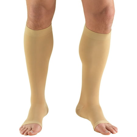 Stockings, Knee High, Open Toe: 20-30 mmHg, Beige,