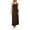B234 Brown womens summer dresses clearance under $5, variant on Cagogo Women's Elegant V-Neck Spaghetti Straps Maxi Dress Plus Size Twist Front Sleeveless Evening Club Wedding Guest Formal Long Dress