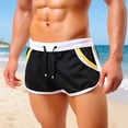 thumbnail image 4 of Summer Mens Shorts Color Block Drawstring Athletic Sports Running Shorts Beach Vacation With Pockets, 4 of 6