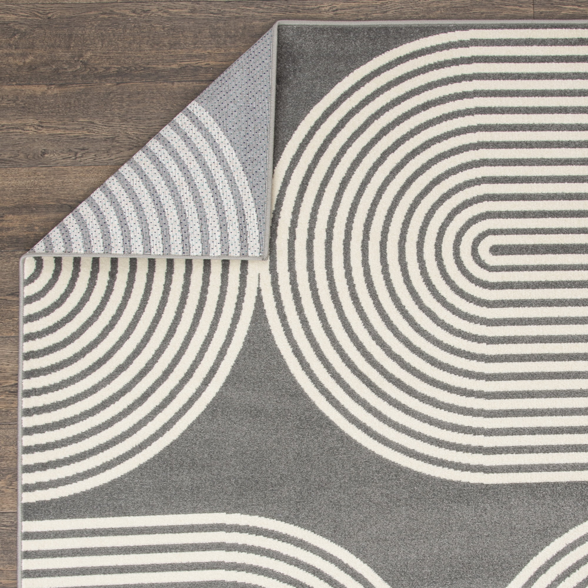 Loomaknoti Tecopa Milburm 2' x 7' Grey Geometric Outdoor Runner Rug