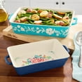 thumbnail image 2 of The Pioneer Woman Keepsake Floral 2-Piece Ceramic Nesting Baker Set, 2 of 7