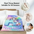thumbnail image 2 of Personalized Blankets for Girls - Unicorn Blanket Gifts for Kids - Custom Throw with Name for Unicorn Lovers - Cute Throws for Couch, Sofa - Monogram Gift, 2 of 6