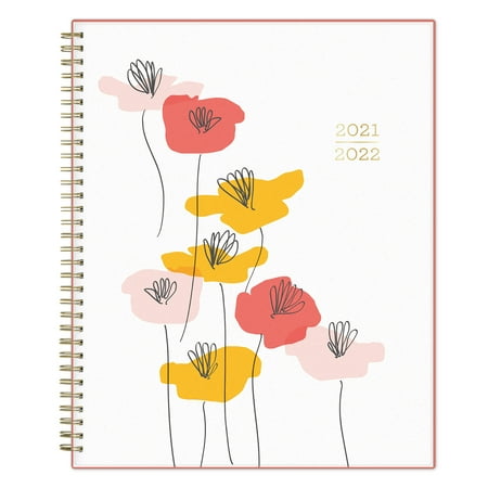 21-22 Weekly Monthly Planner, 8.5 x 11, by Snow & Graham for Blue Sky, Poppies