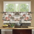 thumbnail image 4 of Yayeee Kitchen Curtains Tier Set of 2 Light Filtering 57"x24" Over Sink Window Panels, Red Mountain Pattern, 4 of 7