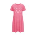 thumbnail image 4 of Sakmal Cute Moomoo House Dress for Women Short Pink House Dress Short Sleeve Animal Print Nightgowns for Women, 4 of 5