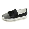 thumbnail image 1 of Heiheiup Ladies Fashion Solid Leathe Rhinestone Tassel Decoration Thick Sole Casual Single Shoes, 1 of 8