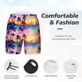 thumbnail image 4 of Kdxio Tropical Palm Tree At Sunset Print Men'S Swim Trunks With Compression Liner 7 Inch Inseam Quick Dry Swim Shorts, 4 of 7