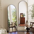 thumbnail image 6 of BEAUTYPEAK Arched Full Length Floor Mirror 59.1"x16" Full Body Standing Mirror,Black, 6 of 8
