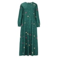 thumbnail image 4 of mtvxesu Robes pour Femmes, Robe d'Été Mode pour Femmes Ample à Manches Longues à Col Rond Imprimée Longueur Cheville Robes Décontractées, 4 of 6